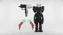 Kaws BFF x Uzi BFF x Bloody Hands Companion Textured Low-poly 3D model