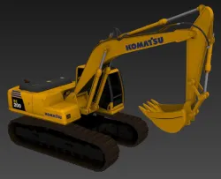 Komatsu PC200 excavator 3D model