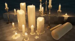 Melting Candle Pack For Unreal Engine 4 Low-poly 3D model