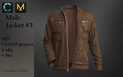 Mens leather jacket 2 3D model