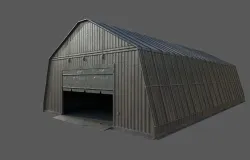 Military Hangar 01 Low-poly 3D model