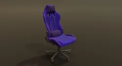 Neon style gaming chair blue colorful Low-poly 3D model
