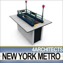 New York Subway  Metro Entrance A 3D model