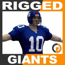 NFL Player New York Giants - Rigged 3D model