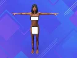 Nude sexy jersey shore like tan lady  3D model