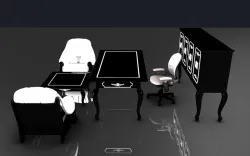 OFFICE ROOM SET BLACK&WHITE