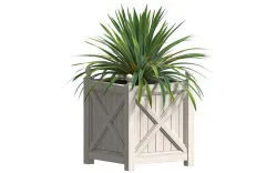 Plant in Wood Plant Box Timber wood planter 3D model