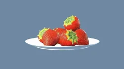 Plate with Red Strawberries  3D model