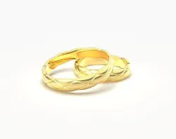Quilted motif narrow rings set 3D print model