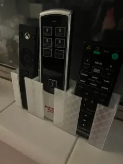 Remote Control Holder x3 - Command Strip Mounted