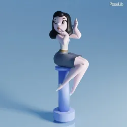 Retro Style Cartoon Women 3D model
