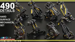 Sci-Fi Hard Surface KITBASH 490 DETAILS 3D model