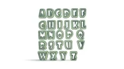 SET CORTANTES ABECEDARIO LETRAS ALFABETO ABC ROCK LETTERS 3D print model