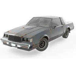set of classic coupe car with interior in 9 color variants az9 Low-poly 3D model