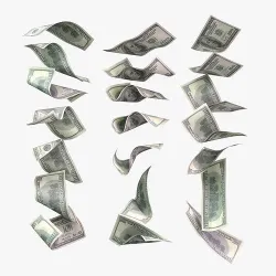 Set of dollar bills 3D model