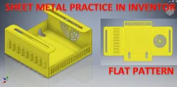 Sheet Metal Practice Drawing in Inventor || Sheet Metal Flatpattern || Inventor Sheetmetal tutorial