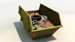Skip With Debris Low-poly 3D model