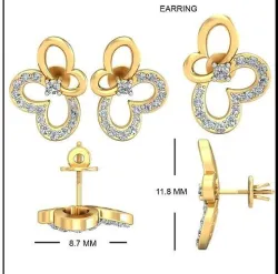 Solitaire Earrings 3DM STL OBJ FBX Render Details 3D print model