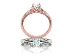Solitaire Engagement ring Split Shank design 3dmodel  3D print model