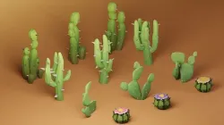 Spiky - Low-Poly Cactus Pack Low-poly 3D model