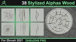 Stylized Alphas Wood 3D model