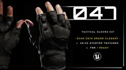 Tactical Gloves 047 Low-poly 3D model