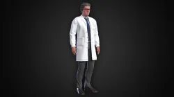 The Professor doctor in lab coat Low-poly 3D model