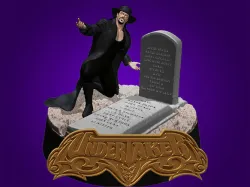 THE UNDERTAKER statue of gravedigger on tombstone 3D print model