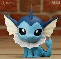 Vaporeon CHIBI 2 MODELS EASY TO PRINT CUTE POKEMON EEVEE 3D print model