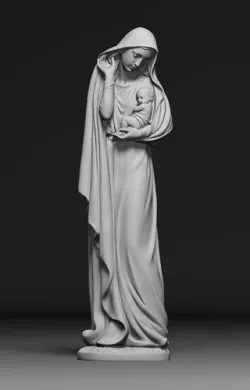Virgin Mary and her boy child 3D print model