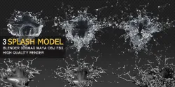 Water Splash 3D Model 3D model