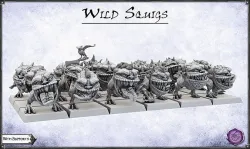 Wild Orc Squigs Herd -UNIT- 28mm Miniatures 3D print model