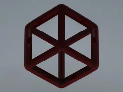 Wireframe Shape Rhombic Dodecahedron 3D print model
