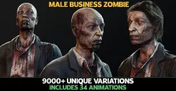 Zombie - Business Suit UE4 UE5 Low-poly 3D model