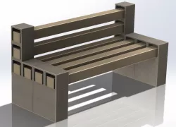 Concrete block bench
