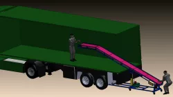 Conveyor for loading and unloading trucks
