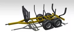 Forest trailer without crane/hydraulic arm