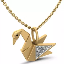 Origami Swan Pendant
