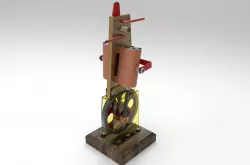 Vertical Slim Line Twin Cylinder Steam Engine