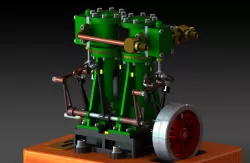 Vertical Twin Steam Engine
