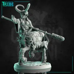(0191) Female centaur monk with a staff
