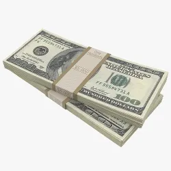 100 Dollar Bills Stack Low-poly 3D model