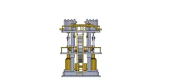 2-cyl.vert. steam engine + pumping