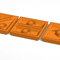 25mm Square Base - Slotted - 5x2mm Magnets