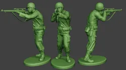 American soldier ww2 Shoot Stand4 A12 3D print model