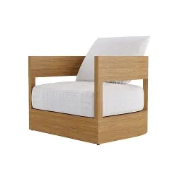 BALMAIN TEAK SWIVEL LOUNGE CHAIR 3D model