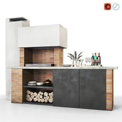 Barbecue and grill 3D model