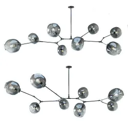 Branching bubble chandelier 8 lamps black 3D model