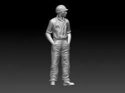 builder man in hard hat 3D print model