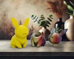 Bunny-Mon Keychain with Hidden Compartment